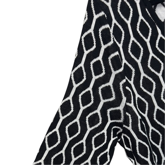 Lane Bryant Cozy Chic Black White Geometric Print Knit Sweater Tunic Dress - Picture 7 of 13